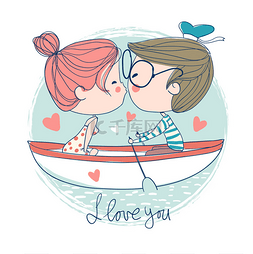 船上图片_可爱的情侣接吻