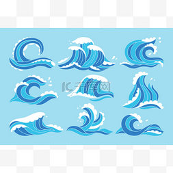 海浪泡沫图片_海浪蓝集海水水系设计矢量