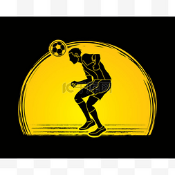 弹跳圆框图片_足球运动员弹跳一个球动作设计日