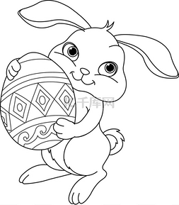 easter素材图片_Easter bunny. Coloring page