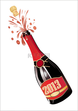 2013六一图片_任人唯亲香槟酒瓶 2013年。矢量插