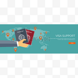 visa卡图片_Vector illustration. Flat travel background. 