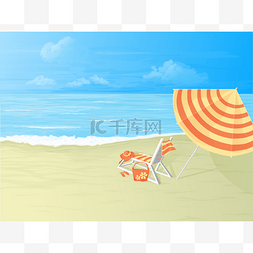 沙滩躺椅伞图片_热带沙滩、 躺椅和伞