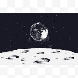 从月球表面到地球的观点