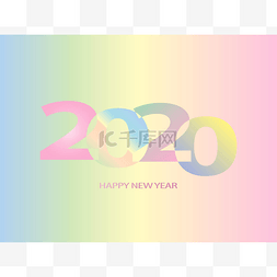 圣诞主题矢量图片_快乐2020新年Insta彩色横幅在纸面为