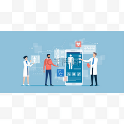 医生检查病人图片_使用智能手机的医疗应用、在线医