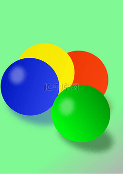 台球海报图片_绿色背景上的文本圆形彩色气球模