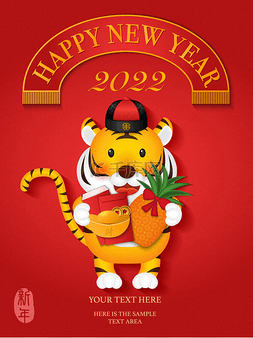 红信封图片_2022年中国新的一年可爱的卡通老