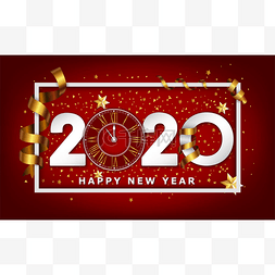 字体2020图片_带时钟的2020年新年字体创作背景