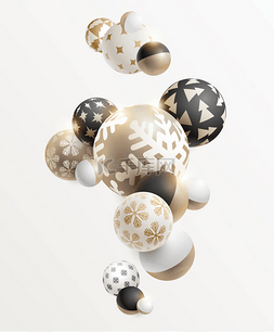 year图片_Gold decorative Christmas balls . New year ba