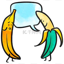 水彩画香蕉图片_水彩画香蕉人物画