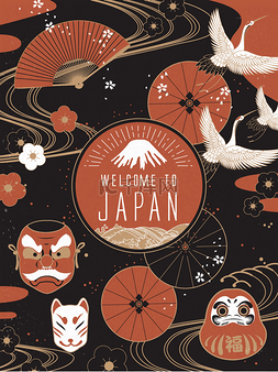 日本旅行海报图片_优雅的日本旅行海报