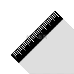 厘米的尺子标志。与平面样式阴影