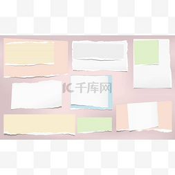 撕裂的笔记本图片_撕裂的彩色和白色的笔记, 笔记本