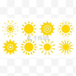 web模板元素集图片_Sunflat图标标志类型夏季Web标志向