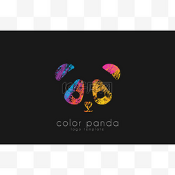 动物logo标志图片_熊猫的标志设计。颜色的熊猫。动