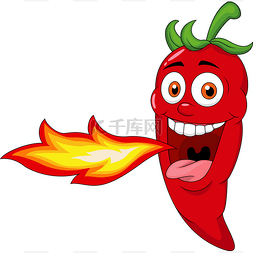 辣椒的卡通人物喷火