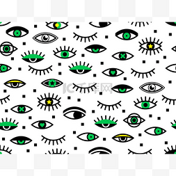 纹理眼睛图片_眼睛的无缝模式。在 80-90 年代风