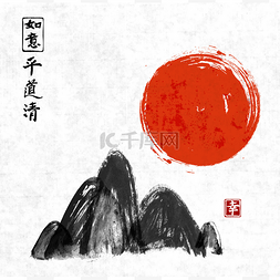 幸福桂山岛图片_手工画的山