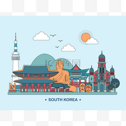 旅行海报设计素材图片_韩国旅行海报 
