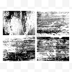 垃圾分类黑白图标图片_磨碎天然木材单色质感.一套四个