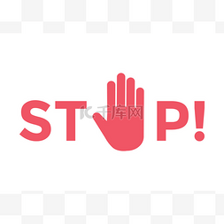 Stop hand sign symbol