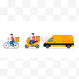 摩托自行车图片_检疫期间交付货物的概念。戴着医
