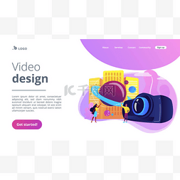 创造和设计图片_视频设计概念登陆页.