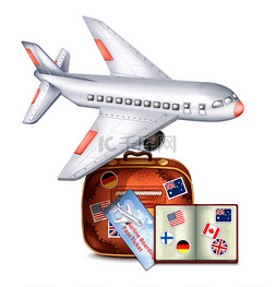 登机图片_护照和登机牌。 航空公司通过机