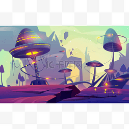 梦幻蘑菇图片_异形行星景观与梦幻蘑菇树