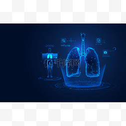医疗保健ai图片_医疗保健技术概念，肺图解及分析