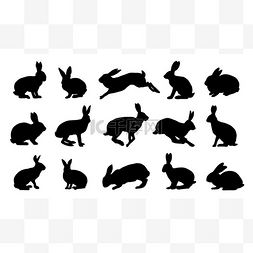 兔子剪影图片_兔子剪影