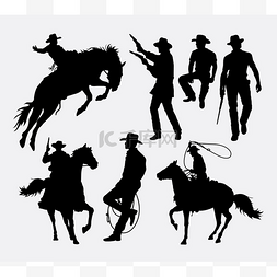 使用的图标图片_Cowboy activity silhouettes