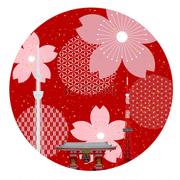 东京2020年樱花图标 