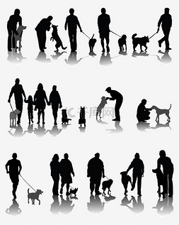 人和狗矢量素材图片_人和狗