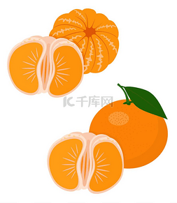 橘子的叶子图片_曼达林, 橘子, 与叶子查出在白色
