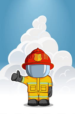 消防队员图片_矢量手绘制的插图。防护服的孤立