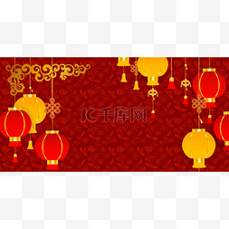 装饰中国新年的海报。装饰数字、