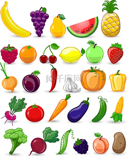 卡通水果和水果图片_卡通蔬菜和水果