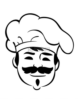 帽子和布图片_留着小胡子微笑着厨师