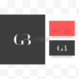 矢量图名片模板图片_G & B 字母标志  