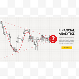 问题矢量图形图片_股票市场烛台图与红色问题符号网