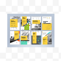 传单设计模板图片_一套商业小册子, 年度报告, 传单