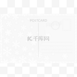 邮资图片_明信片背面模板设计。冬季邮资卡