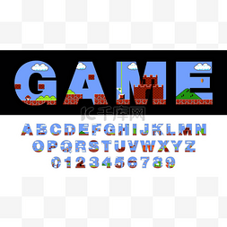 在旧的视频游戏中, 字体和字母的