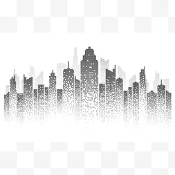 窗户黑色图片_城市天际线矢量图解由白色背景上
