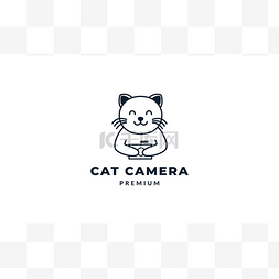 可爱矢量相机素材图片_猫或猫或猫或宠物与相机可爱的卡