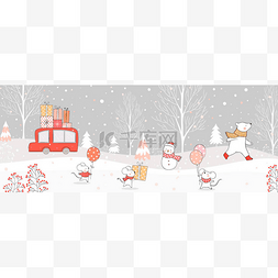 车载盒图片_在圣诞节和冬天，在雪地里，有画