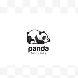 熊猫熊剪影标志设计