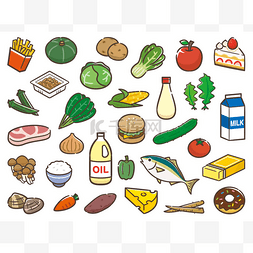 食品宣传单绿色图片_各种配料和食品说明